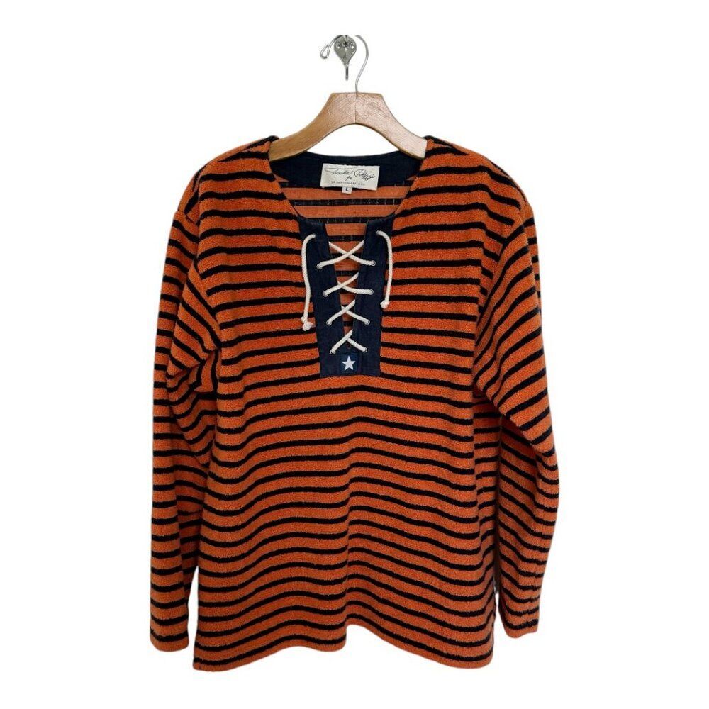 Tasha Polizzi for Saddleblanket Vintage Nautical Cowgirl Fleece Pullover Top L